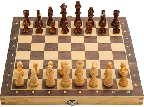 15" Schachspiel aus Holz mit magnetischen Figuren - zusätzliche Königinnen, klappbares Schachbrett - Bild 10 von 12