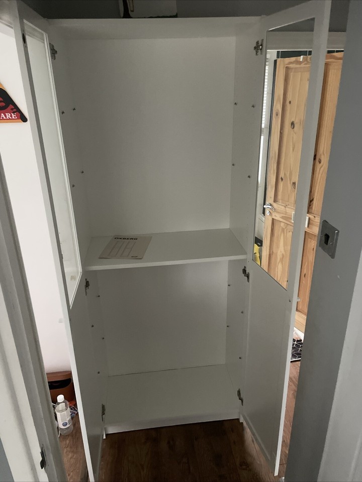 IKEA BILLY Bookcase with panel/glass doors, white, 80x42x202 cm eBay