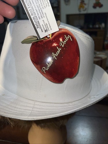 Apple Bottoms Vtg Y2K Cap Hat Fedora Women's Or Men’s White New With Tag - Bild 4 von 7