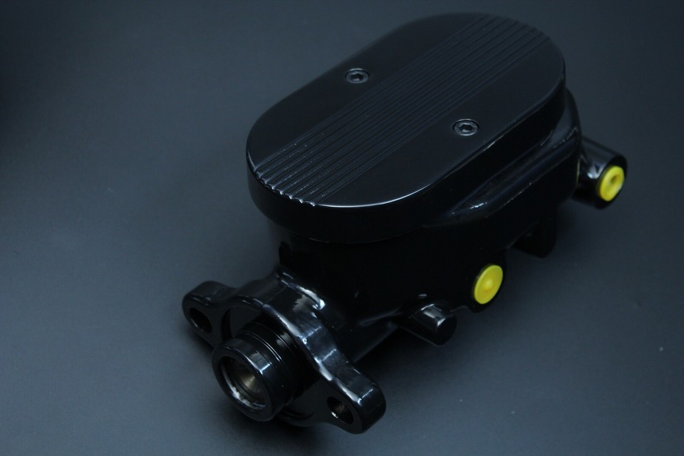 BLACK 7 Dual Power Brake Booster & Flat Top Master Cylnder street rod