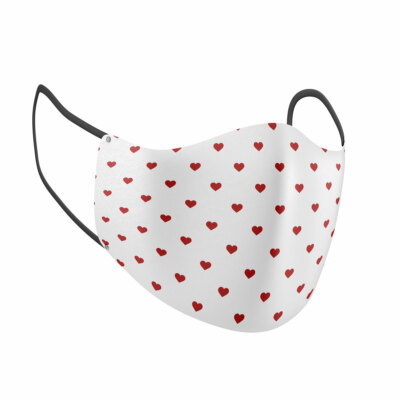 Hearts Print Adult Face Mask