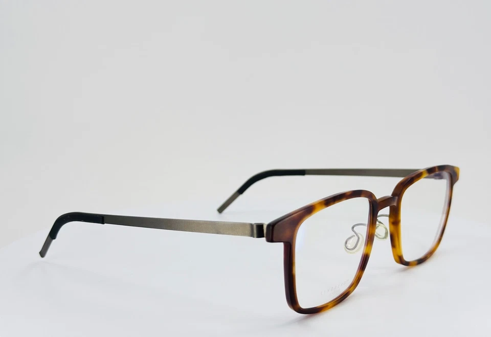 LINDBERG ACETANIUM 1250 080/A8F3 AH42 Tortoise Square Eyeglasses 50-20-125 B:38  - Image 2 of 4