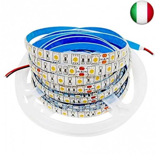 Striscia LED Tesfish 24V, Bianco caldo 3000K Strisce LED 5M 5050 IP65 Nastri - Foto 1 di 7