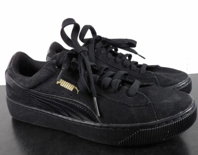 Puma womens Vickey platform black suede size 8 363287 01