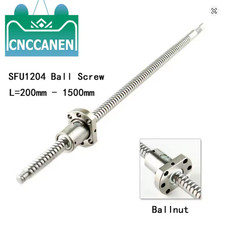 Machined SFU1204 Ball Screw 450mm rolled ballscrew C7 with Single Ball Nut