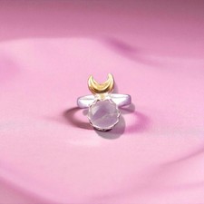 Rose Quartz Gemstone Wife Stackable Heart Chakra Ring Size 7 925 Sterling Silver