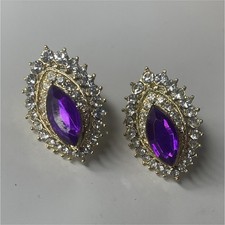 Fender Gold-Tone Purple Marquise Rhinestone H...