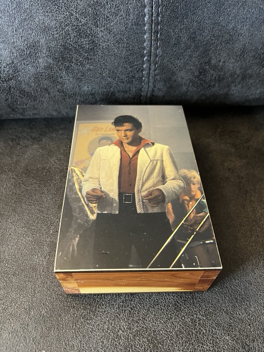 Vintage Elvis Presley Cedar Wood Trinket Keepsake Jewelry Box 5.25