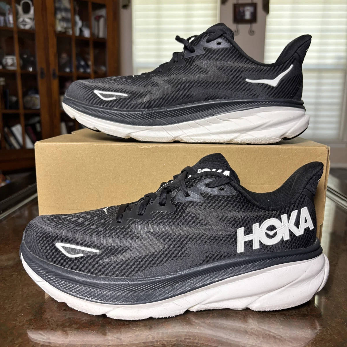 Hoka One One HOKA Clifton 9 Black White for sale | eBay