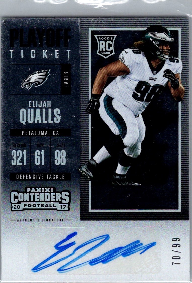 Elijah Qualls Panini Contenders #143 Autograph-Playoff Ticket