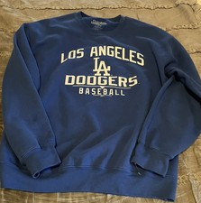 LOS ANGELES DODGERS Baseball Stitches MLB Crew Blue MEDIUM Sweatshirt FREE SHIP