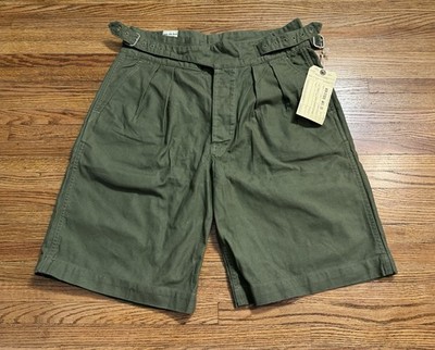 MFG Stock Gurkha Military Shorts Olive Chino Cloth Belted Canvas