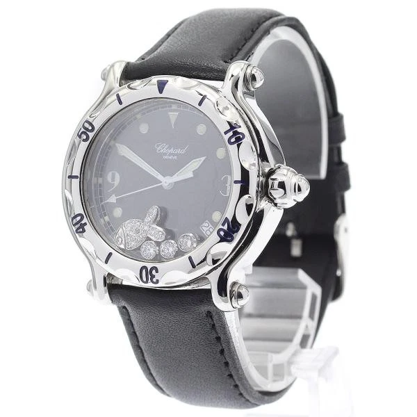 Chopard — Chopard Happy Fish 28/8347 38mm SS Black Dial Quartz Date Watch #C7026