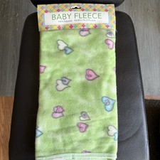 Baby Fleece 100 Polyester Green Fleece 30x30 Blanket New Warm Soft Hearts