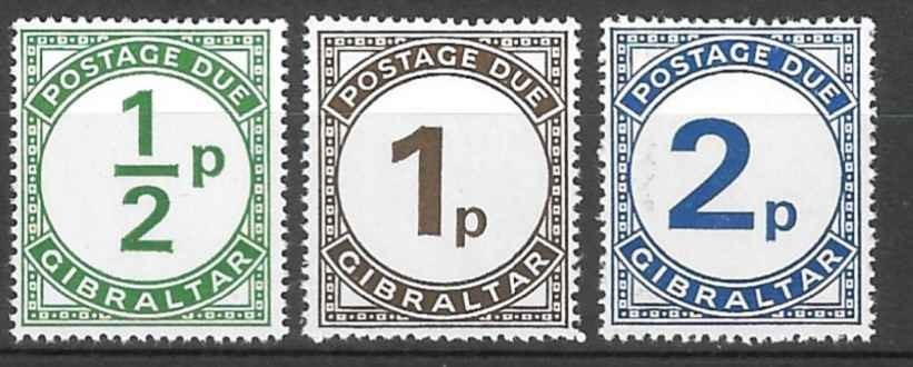 Gibraltar Postage Due Stamps 1971 SC# J4-J6 MNH