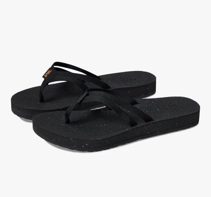 NWOB WOMENS SIZE 9 BLACK TEVA REFLIP STRAPPY FLIP FLOPS SANDALS 1134350