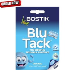 Bostik Blu Tack, Multipurpose Reusable Adhesive, Clean- Safe & Easy to Use
