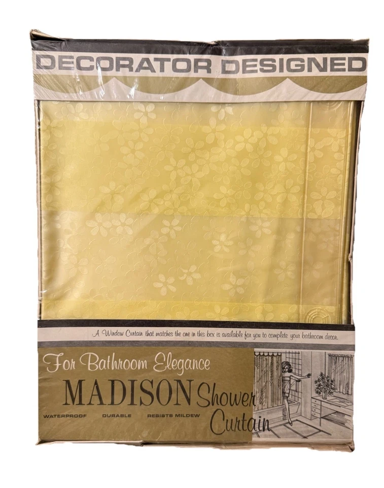 VINTAGE! NEW Old Stock Madison Shower Curtain Original Package Sealed OCT25 - Image 2 of 4