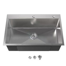 Undermount Sink 30 In. X 19 In. Single Bowl Kitchen Sink in Stainless Steel Sin