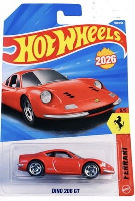 2026 Hot wheels Mainline Ferrari G Case Dino 206 GT W/Protector