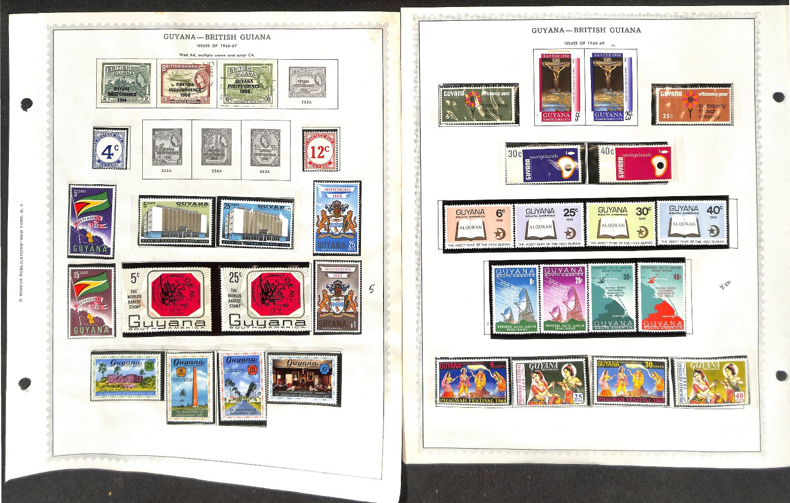 Guyana Stamp Collection on 100 Minkus Pages, 1966-1995 (DA)
