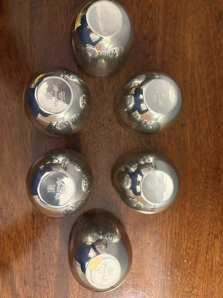 JUEGO DE 6 TAZAS DE PELTRE VINTAGE KIRK STIEFF P50 MONTICELLO THOMAS JEFFERSON Foto 3 de 4