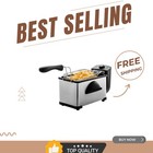 1500W Electric Deep Fryer, 2L Capacity, Modern Stainless Steel with Odor Filter