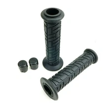 2FastMoto Black Laser Grips with Plugs for 7/8" Bars Thumb Throttle  01-2188b