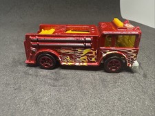 Hot Wheels 1976 Red and Yellow Fire-Eater with Flames and Red Spokes Used D225