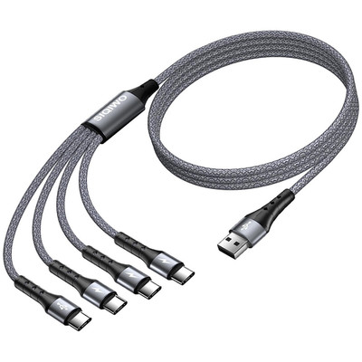 SIQIWO USB Typ C Kabel 1.2M, QC 3.0 Schnellladung Sync Ladekabel Mit 4 USB C Por