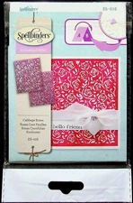 Spellbinders Embossing Folder Set Cabbage Roses ES-016 Red Pink New NOS
