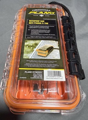 Plano PLAM1452W Waterproof Crushproof Tackle Box Case Orange Clear