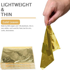 200Pcs Gold Leaf Sheets Gold Foil Sheets for Gilding Crafting, Art  DIY Proj...