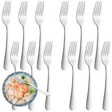 12 Pack Stainless Steel Dinner Forks Set Dishwasher Safe Silverware for Home