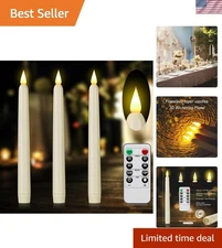 Flameless Taper Candles with Remote Control and Timer, Battery Operated LED C...