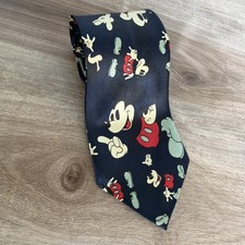 Mickey Mouse Print Men's Tie Walt Disney Gold City Handmade Silk Necktie