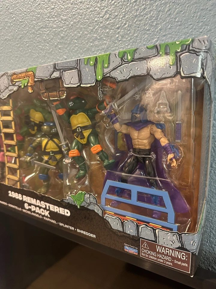 Playmates TMNT 1988 Teenage Mutant Ninja Turtles 1988 remasterizado paquete de 6 ¡NUEVO! Foto 3 de 4