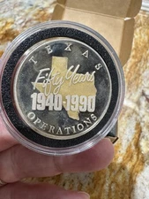 1990 Texas DOW 50 Years Of Operations 1oz .999 Silver Proof