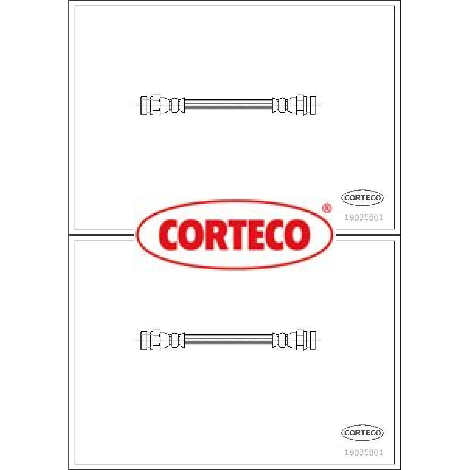 2x Bremsschlauch CORTECO 19035801 2 Bremsschläuche rechts links Vorne