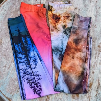 BlackMilk Leggings Small S Galaxy Aurora Skye Stretch Festival Rave Alternative