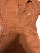 Dickies Burnt Orange Jumpsuit Women's XXS/XS Short Sleeve Zip Up