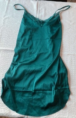 Avid Love - Dessous Trägerhemd Negligee - Gr. S - mit Spitze - Dunkles Zyanblau