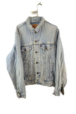 LEVI'S Blue Denim Trucker Jacke Gr.M Herren Freizeit Outdoor Oberbekleidung 023884