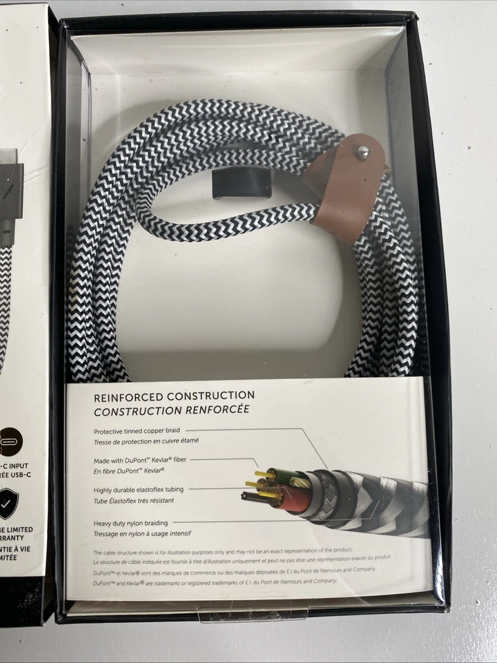 Native Union Fast Charging USB-C To USB-C Cable For Apple Samsung Google - Zebra - Image 2 of 4