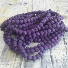 Natural Lava 8mm Round Dark Orchid 50pce Strand. Free postage. Oz Seller