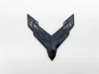 Black For 2020+ Corvette C8 Front Bumper crossed flags Logo Emblem 3D Badge