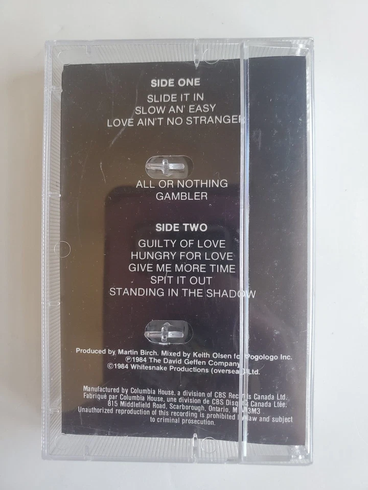 Whitesnake - Slide It in Cassette Tape 1984 The David Geffen Company - Image 2 of 4