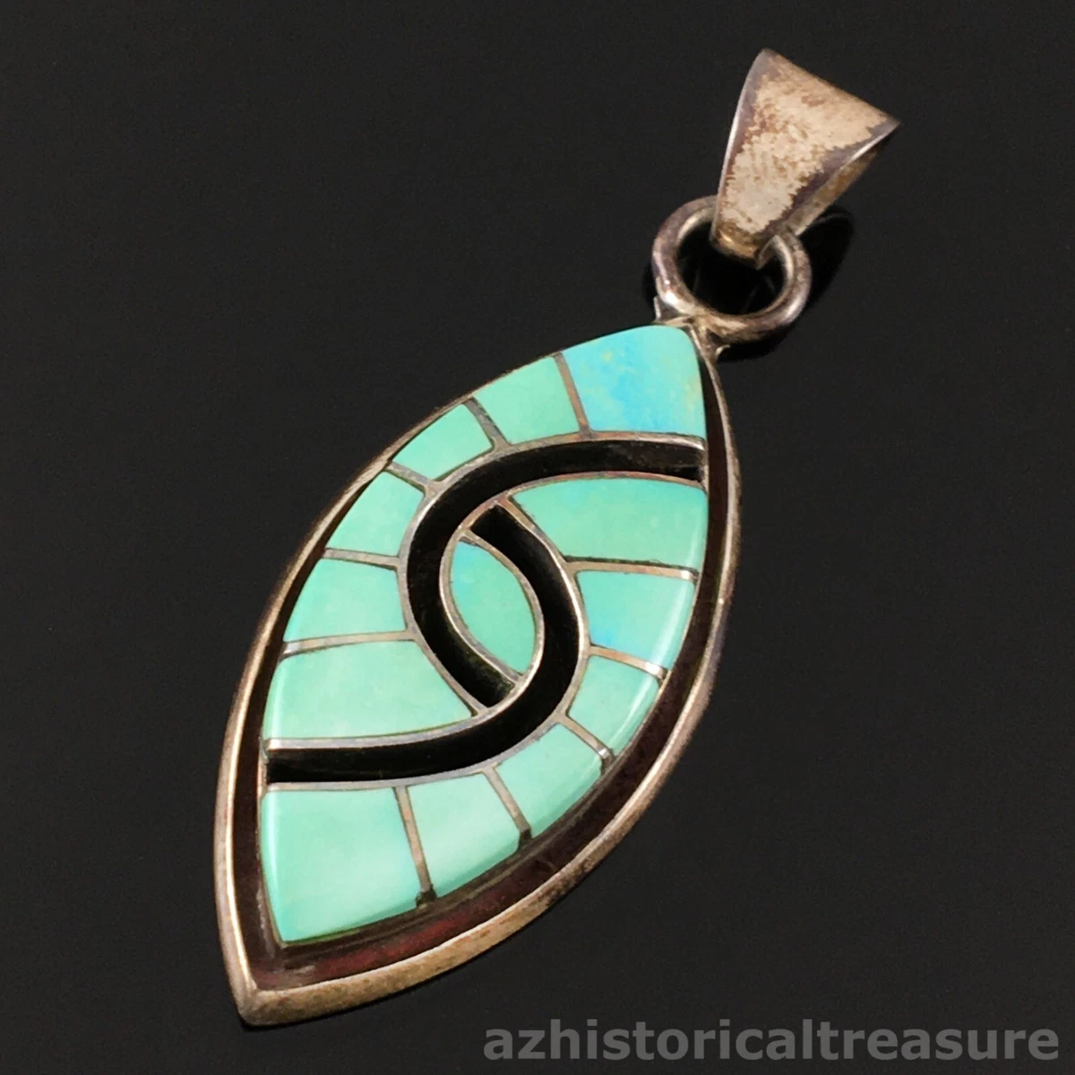 AMY QUANDELACY NATIVE AMERICAN ZUNI STERLING SILVER TURQUOISE