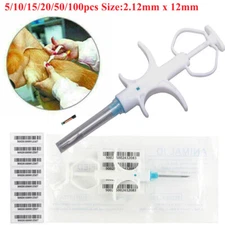 2.12x12mm RFID Animal Microchips Injection Pet Mini Chips Implant ID Tag Dog Cat