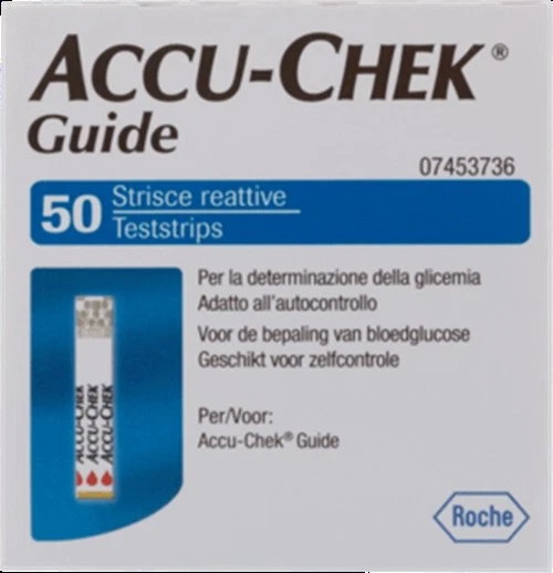 50 Strisce Reattive ACCU CHEK GUIDE ROCHE x GLICEMIA sc.12/26 - 2 cf. da 25 pz